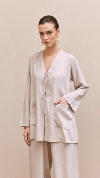 adley woman linen set grey 2