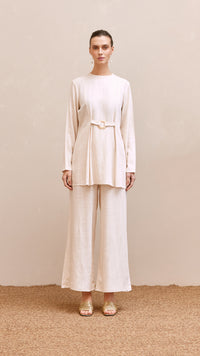 evie woman linen set oatmeal 1