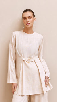 evie woman linen set oatmeal 2