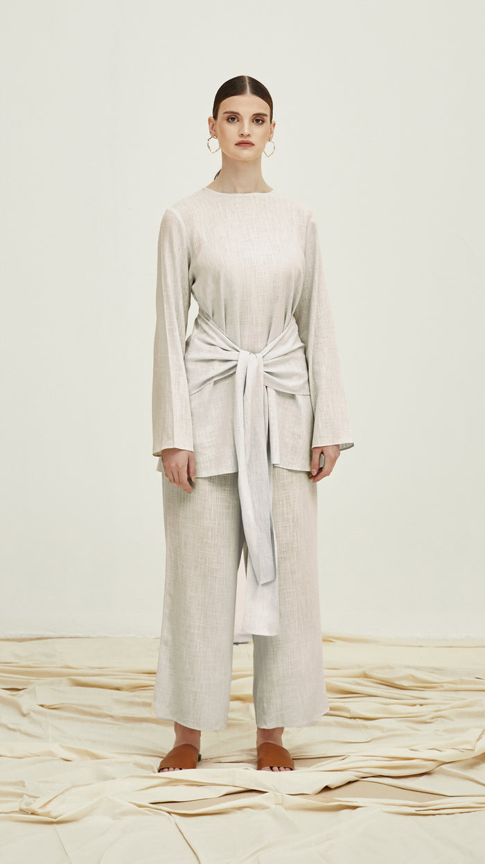 tessa woman linen set beige 1