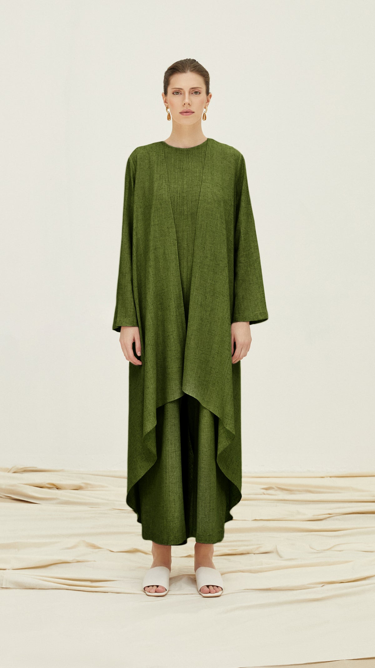 alice woman linen set green