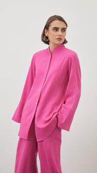 cayo woman linen set fushia 2