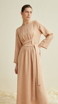 resa woman linen set beige 2