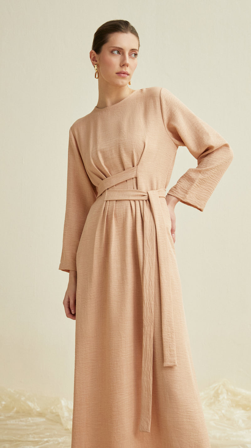 resa woman linen set beige 2