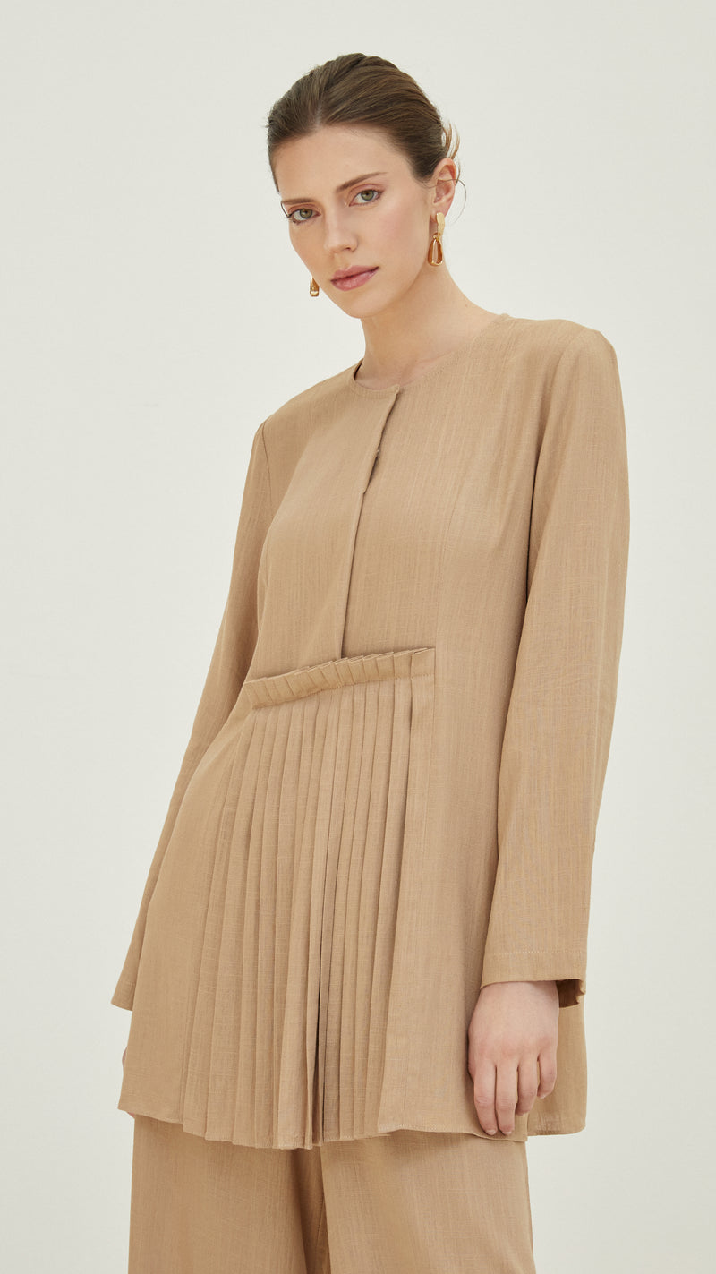 emery woman linen set beige 2