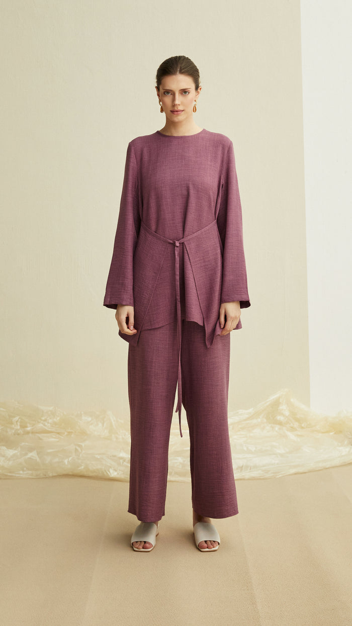 jordyn woman linen set purple