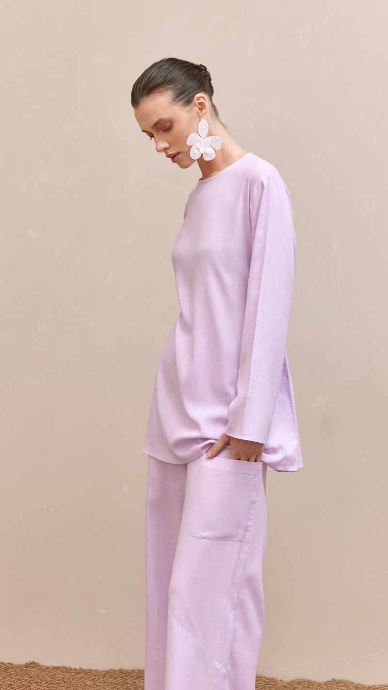 mika woman linen set pink 2