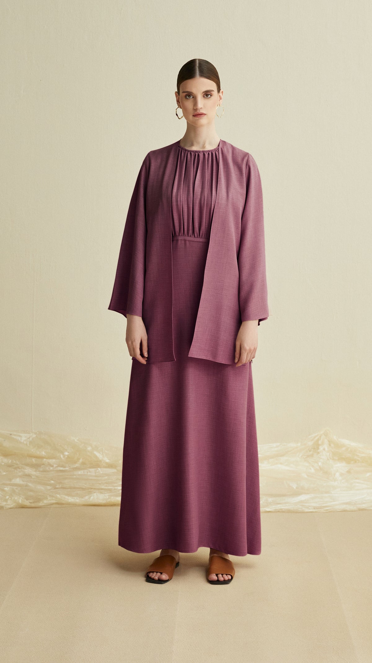 emilla woman linen set purple