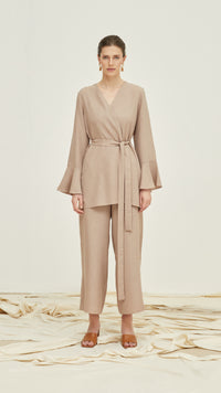 ellie woman linen set beige