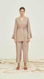 ellie woman linen set beige