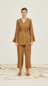 ellie woman linen set orange